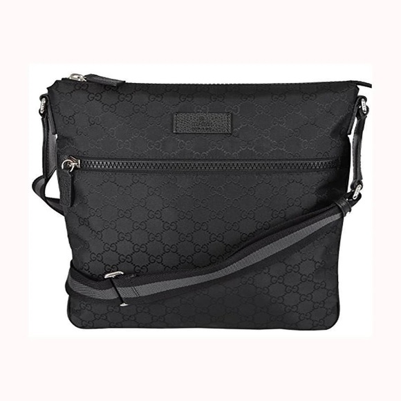 Gucci Unisex GG Black Canvas Messenger Bag 449185